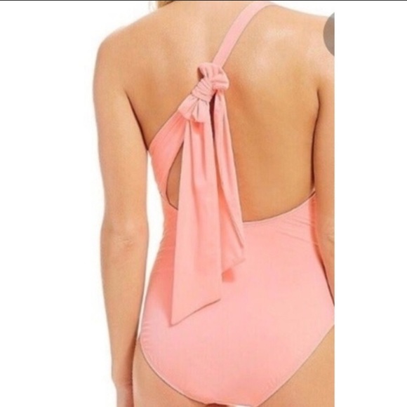 NWT Cremieux soft pink one shoulder swimsuit - Picture 2 of 7
